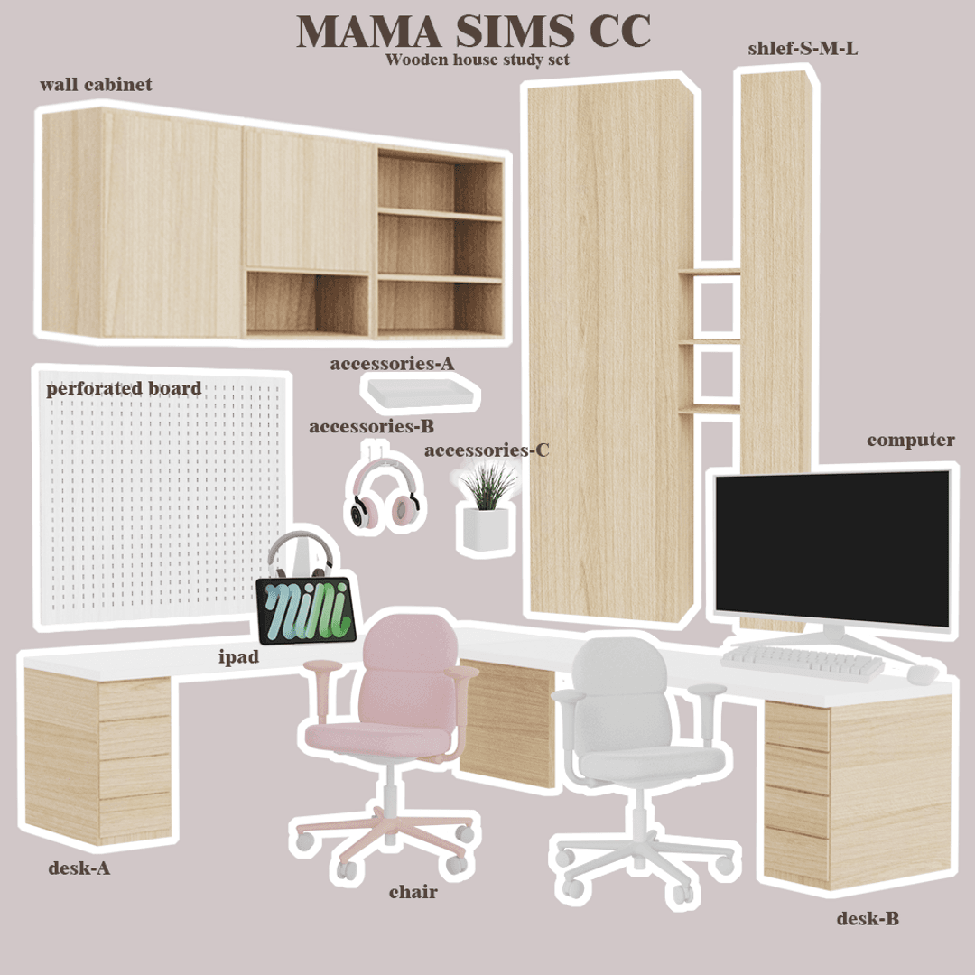 Набор для кабинета Wooden house study room
